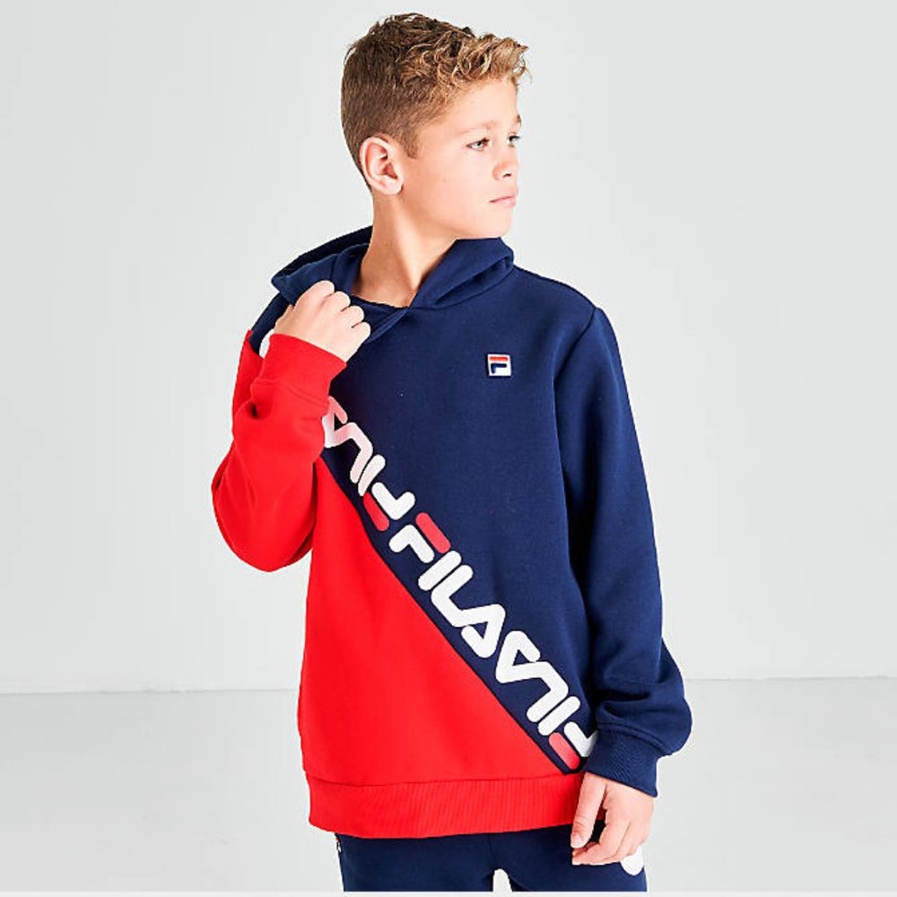 Fila Boys blue/red fleece lined sweatshirt hoodie